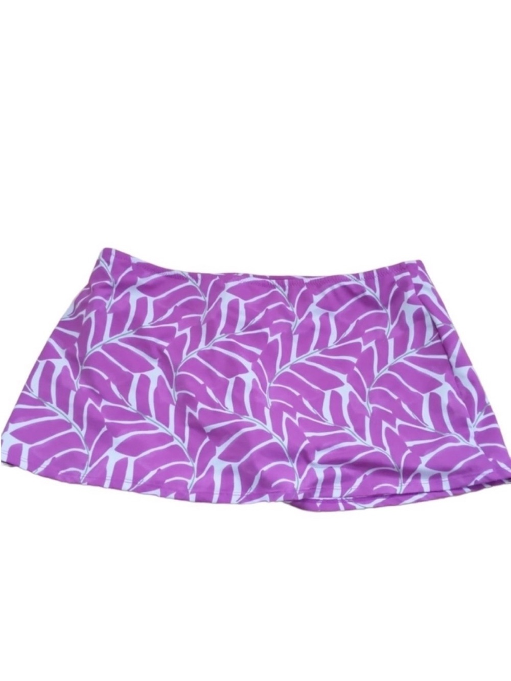 Garnet Hill Purple Leaf Print Skirt Swim Bottoms size 4 Skirted Bottoms Swim